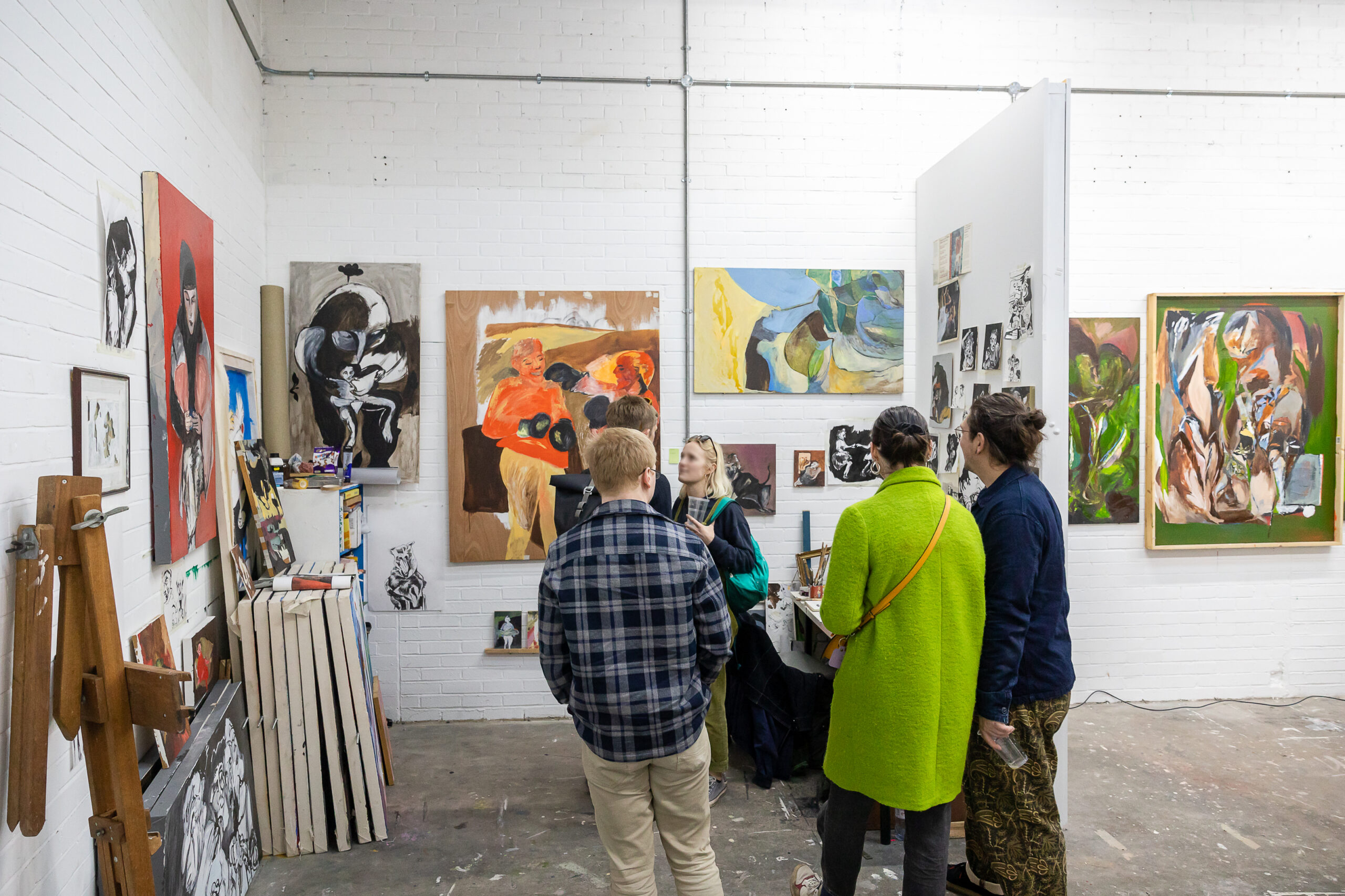 Graduate Fellows' studio at Open Studios 2023, Spike Island. Photo by Dan Weill.