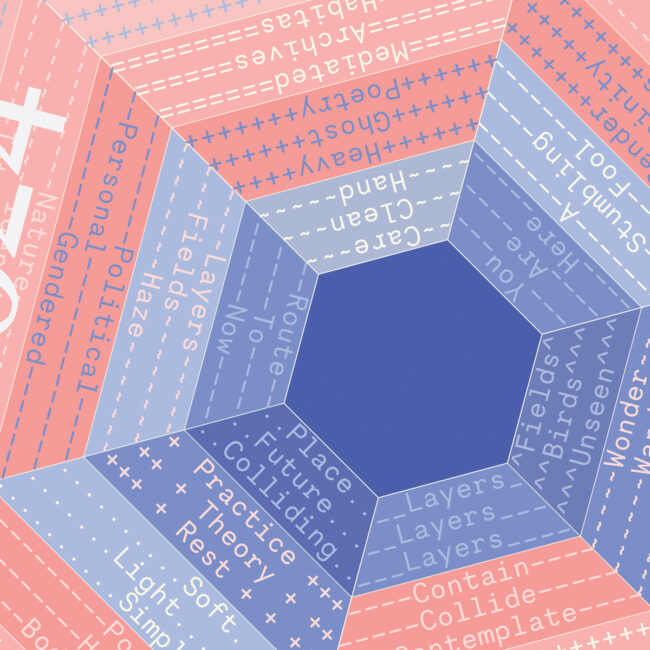 Hexagon-shaped advertisement for MA Showcase 2024