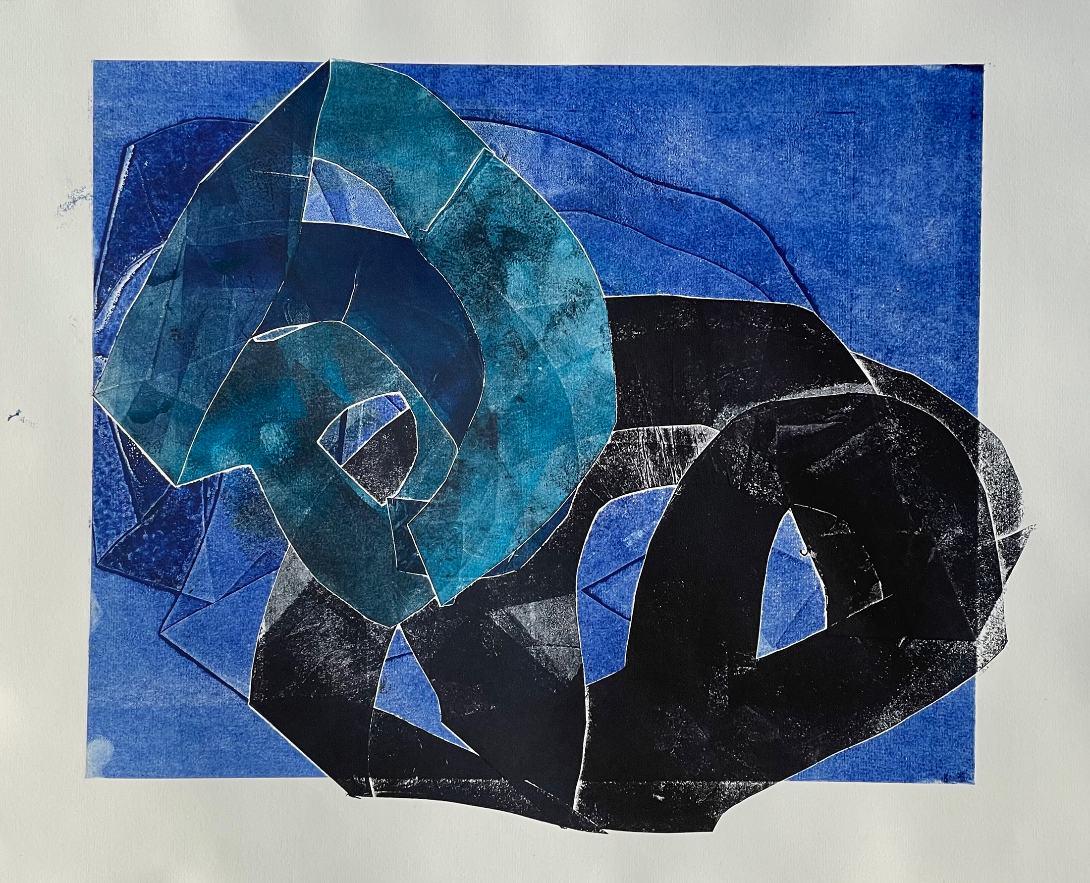 relief prints exploring volume and three dimensional space